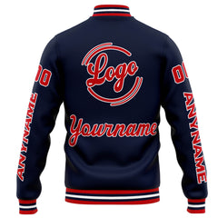 Custom Varsity Jacket Letterman Jacket For Men, Women And Youth Navy Red