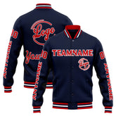 Custom Varsity Jacket Letterman Jacket For Men, Women And Youth Navy Red
