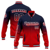 Custom Varsity Jacket Letterman Jacket For Men, Women And Youth Navy Red Gradient