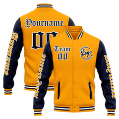 Custom Varsity Jacket Letterman Jacket For Men, Women And Youth Orange Navy