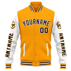 Custom Varsity Jacket Letterman Jacket For Men, Women And Youth Orange White