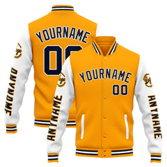 Custom Varsity Jacket Letterman Jacket For Men, Women And Youth Orange White