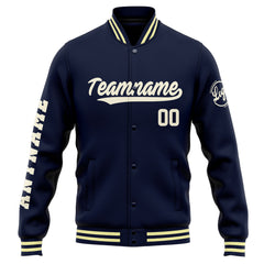 Custom Varsity Jacket Letterman Jacket For Men, Women And Youth Navy Cream