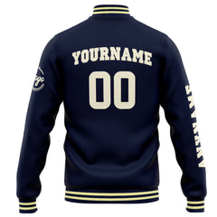 Custom Varsity Jacket Letterman Jacket For Men, Women And Youth Navy Cream
