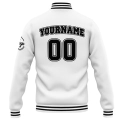Custom Varsity Jacket Letterman Jacket For Men, Women And Youth White Black