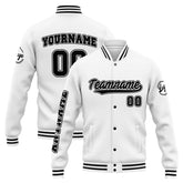 Custom Varsity Jacket Letterman Jacket For Men, Women And Youth White Black