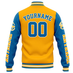Custom Varsity Jacket Letterman Jacket For Men, Women And Youth Orange Blue