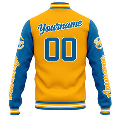 Custom Varsity Jacket Letterman Jacket For Men, Women And Youth Orange Blue