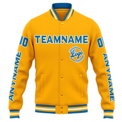 Custom Varsity Jacket Letterman Jacket For Men, Women And Youth Orange Blue