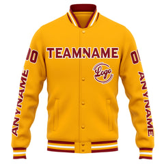 Custom Varsity Jacket Letterman Jacket For Men, Women And Youth Orange Red