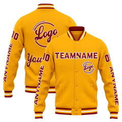 Custom Varsity Jacket Letterman Jacket For Men, Women And Youth Orange Red
