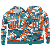 Custom Sweatshirt Hoodie For Man Woman Girl Boy Print Your Logo Name Number Aqua&Orange