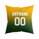 Custom Football Throw Pillow for Men Women Boy Gift Printed Your Personalized Name Number Green&Yellow&White