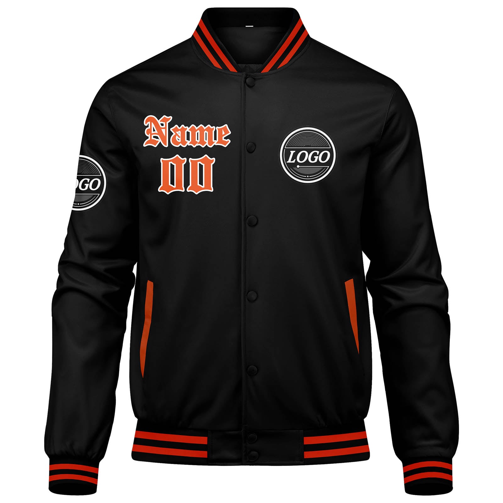 Custom Varsity Jacket Letterman Jacket For Men, Women And Youth Orange