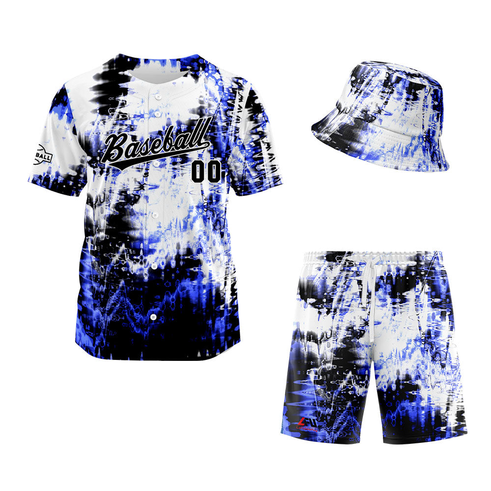 Custom Hawaiian Baseball Jersey and Shorts Set 2 Pieces Print Beach Suit with adults and kid for Bucket Hats