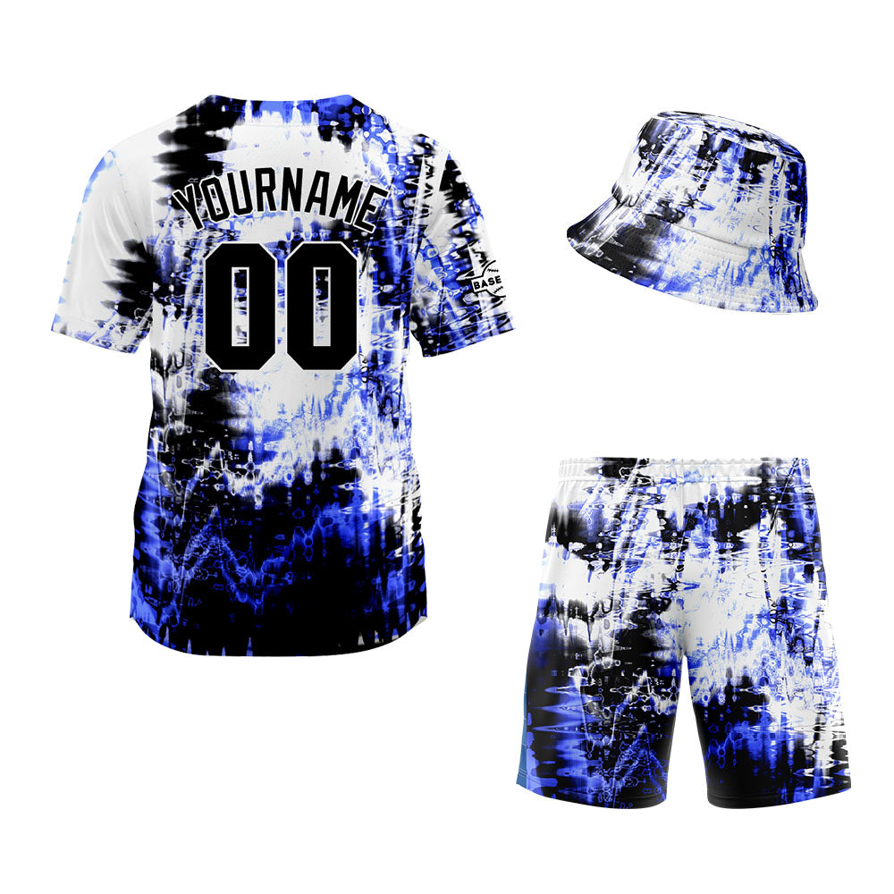 Custom Hawaiian Baseball Jersey and Shorts Set 2 Pieces Print Beach Suit with adults and kid for Bucket Hats