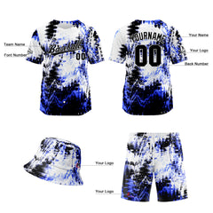 Custom Hawaiian Baseball Jersey and Shorts Set 2 Pieces Print Beach Suit with adults and kid for Bucket Hats