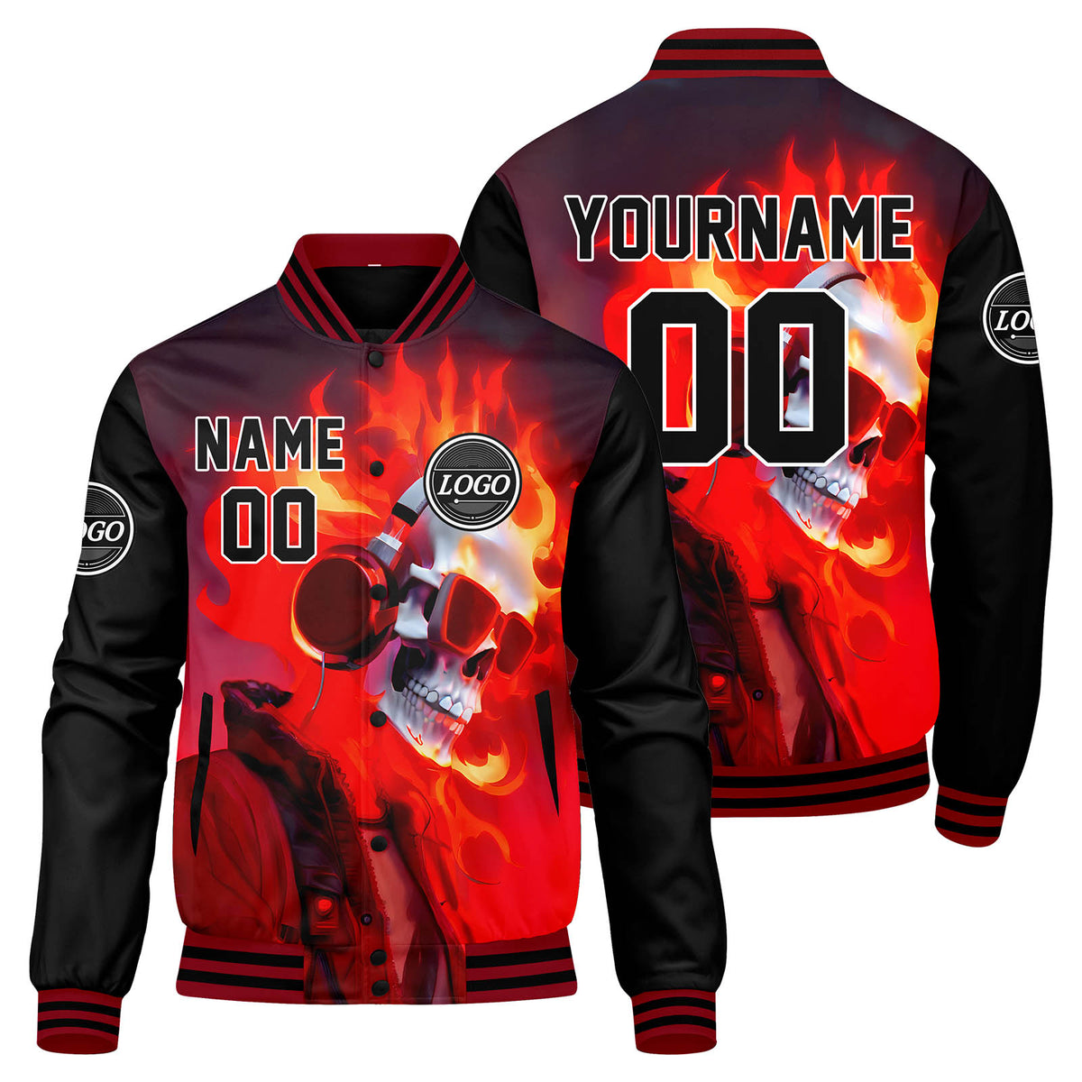 Custom Varsity Jacket Letterman Jacket For Men, Women And Youth Black Gray