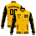 Custom Varsity Jacket Letterman Jacket For Men, Women And Youth Yellow Black