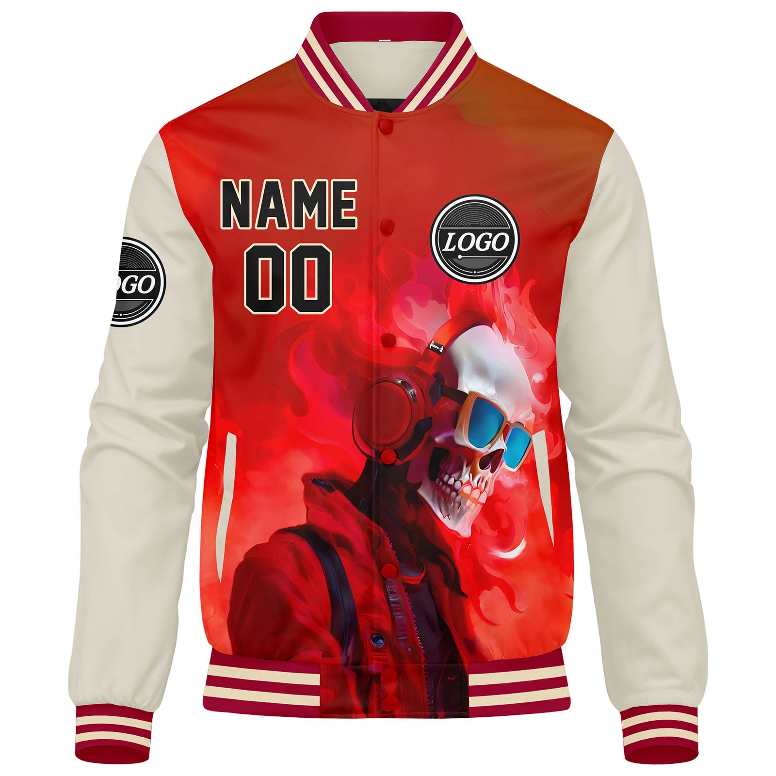 Custom Varsity Jacket Letterman Jacket For Men, Women And Youth Red Cream