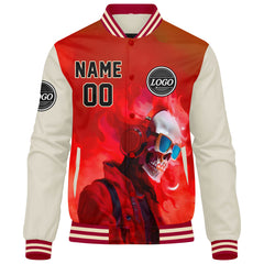 Custom Varsity Jacket Letterman Jacket For Men, Women And Youth Red Cream