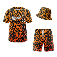 Custom Hawaiian Baseball Jersey and Shorts Set 2 Pieces Print Beach Suit with adults and kid for Bucket Hats