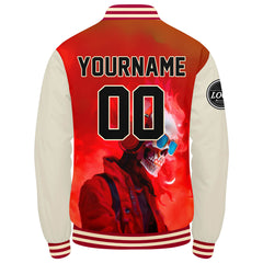 Custom Varsity Jacket Letterman Jacket For Men, Women And Youth Red Cream