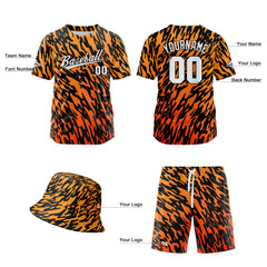 Custom Hawaiian Baseball Jersey and Shorts Set 2 Pieces Print Beach Suit with adults and kid for Bucket Hats