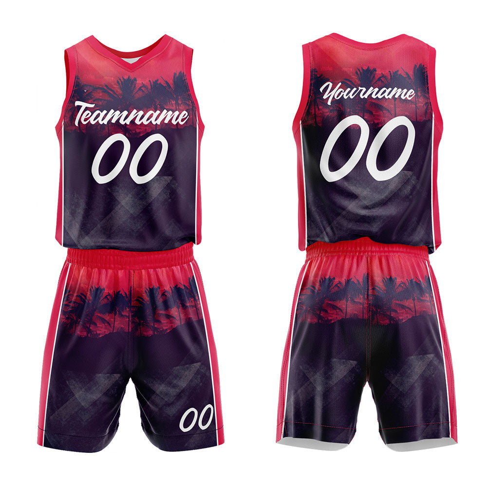 Custom Sunset Coast Basketball Jersey for man women uniform Suit Kids Adults Personalized Jersey