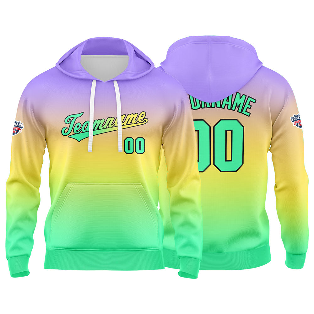 Custom Sweatshirt Hoodie For Man Woman Girl Boy Print Your Logo Name Number Reddish Yellowish Green