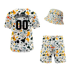 Custom Hawaiian Baseball Jersey and Shorts Set 2 Pieces Print Beach Suit with adults and kid for Bucket Hats