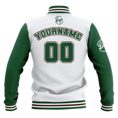 Custom White Green Brown Waterproof Varsity Jackets Personalized Stitched Name Number Logo to Letterman Jackets