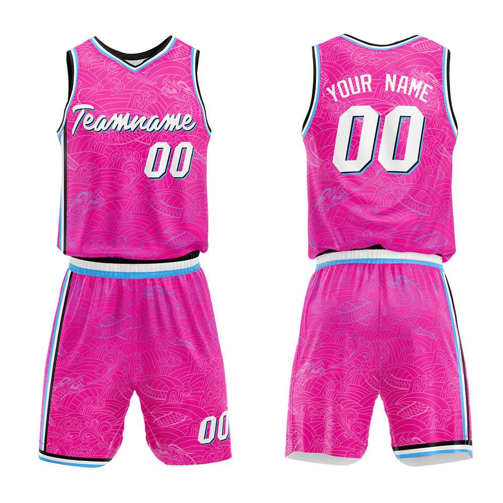 Custom Pink Basketball Jersey for man women uniform Suit Kids Adults Personalized Jersey