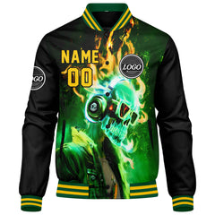 Custom Varsity Jacket Letterman Jacket For Men, Women And Youth Green Yellow