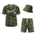 Custom Hawaiian Baseball Jersey and Shorts Set 2 Pieces Print Beach Suit with adults and kid for Bucket Hats