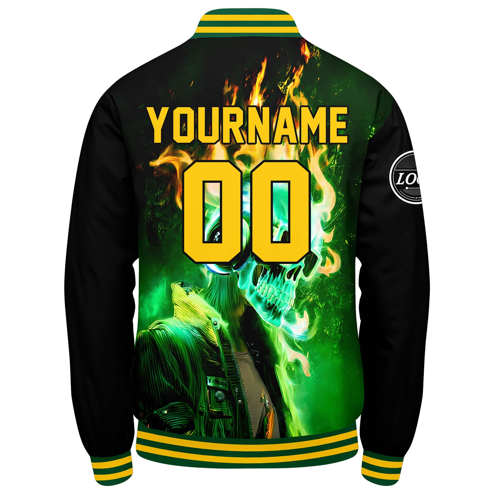 Custom Varsity Jacket Letterman Jacket For Men, Women And Youth Green Yellow