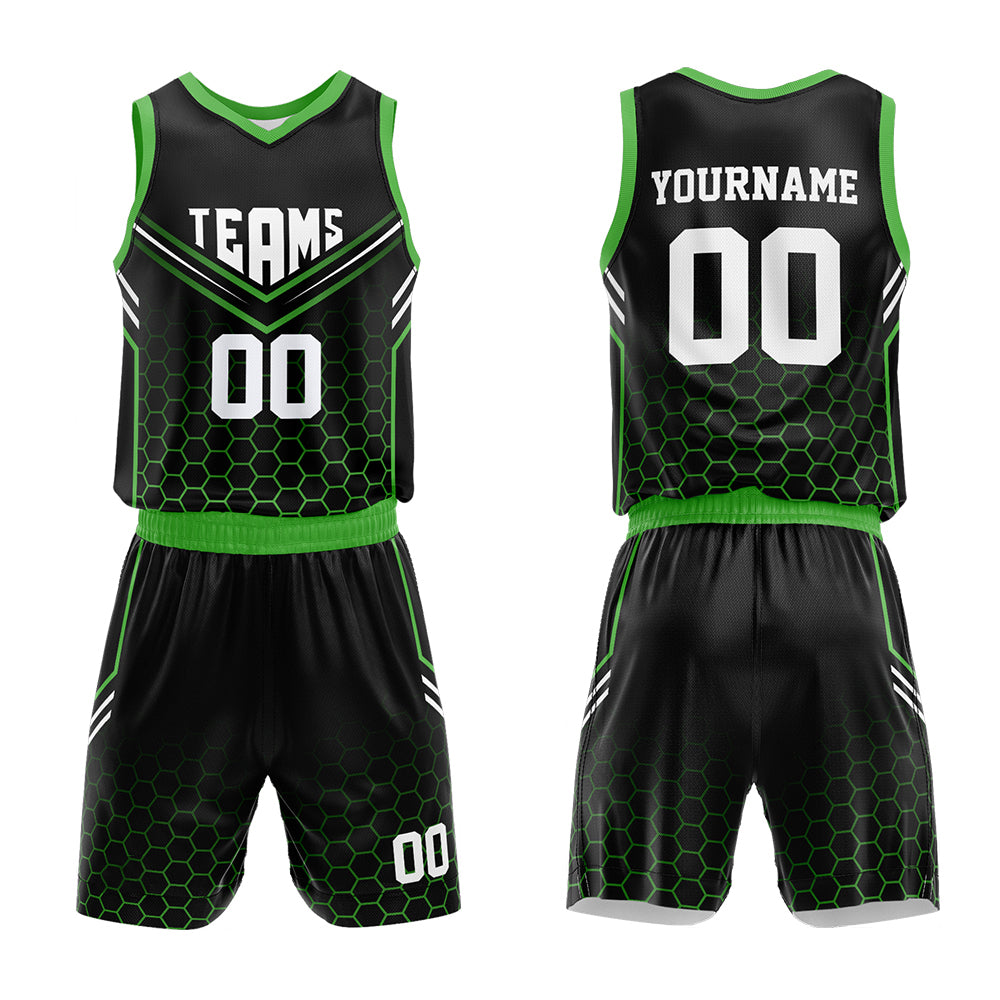 Custom Black-Neon Green Basketball Jersey for man women uniform Suit Kids Adults Personalized Jersey