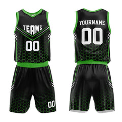 Custom Black-Neon Green Basketball Jersey for man women uniform Suit Kids Adults Personalized Jersey