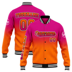 Custom Varsity Jacket Letterman Jacket For Men, Women And Youth Rose&Orange