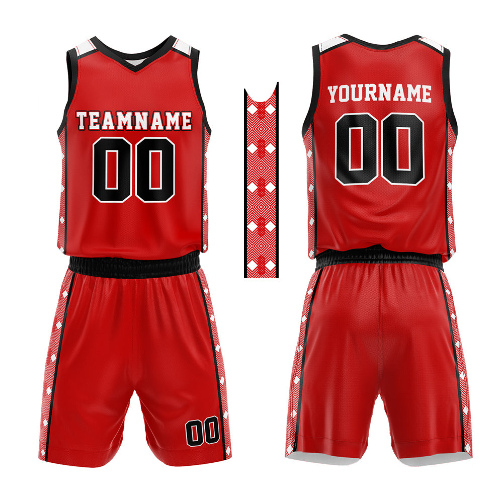 Custom Red-Black Basketball Jersey for man women uniform Suit Kids Adults Personalized Jersey