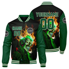 Custom Varsity Jacket Letterman Jacket For Men, Women And Youth Green Black