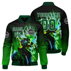 Custom Varsity Jacket Letterman Jacket For Men, Women And Youth Black Green