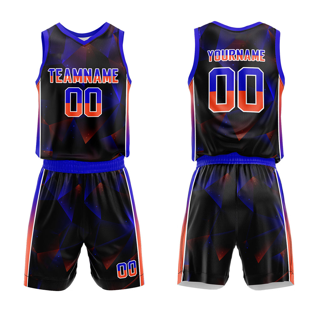 Custom Black-Royal-Orange Basketball Jersey for man women uniform Suit Kids Adults Personalized Jersey