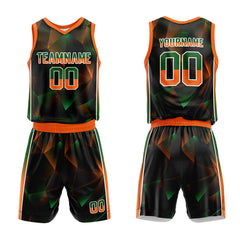 Custom Black-Greenn-Orange Basketball Jersey for man women uniform Suit Kids Adults Personalized Jersey