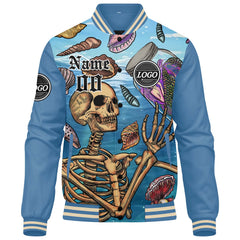 Custom Varsity Jacket Letterman Jacket For Men, Women And Youth Light Blue