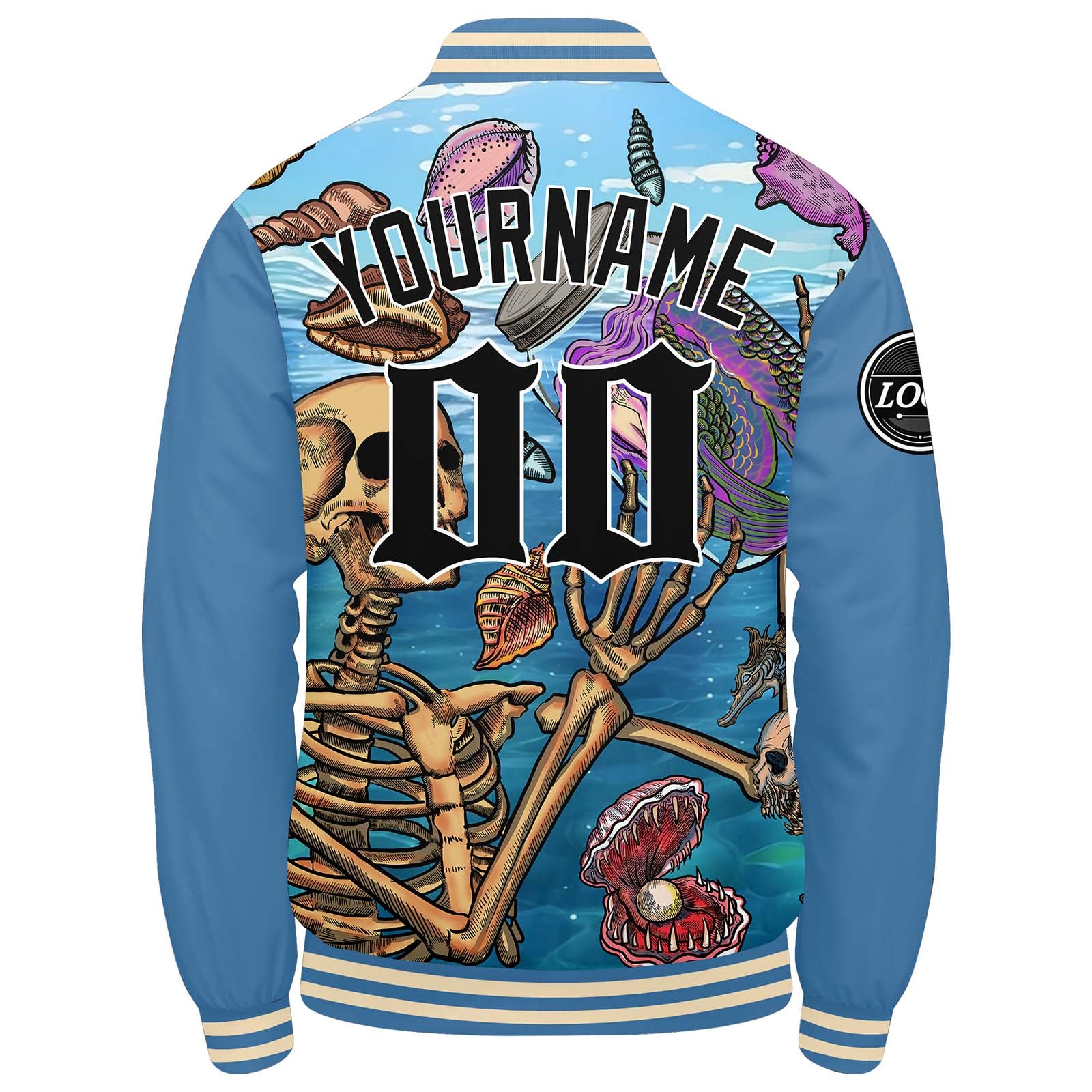 Custom Varsity Jacket Letterman Jacket For Men, Women And Youth Light Blue