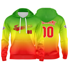 Custom Sweatshirt Hoodie For Man Woman Girl Boy Print Your Logo Name Number Green Yellow Red