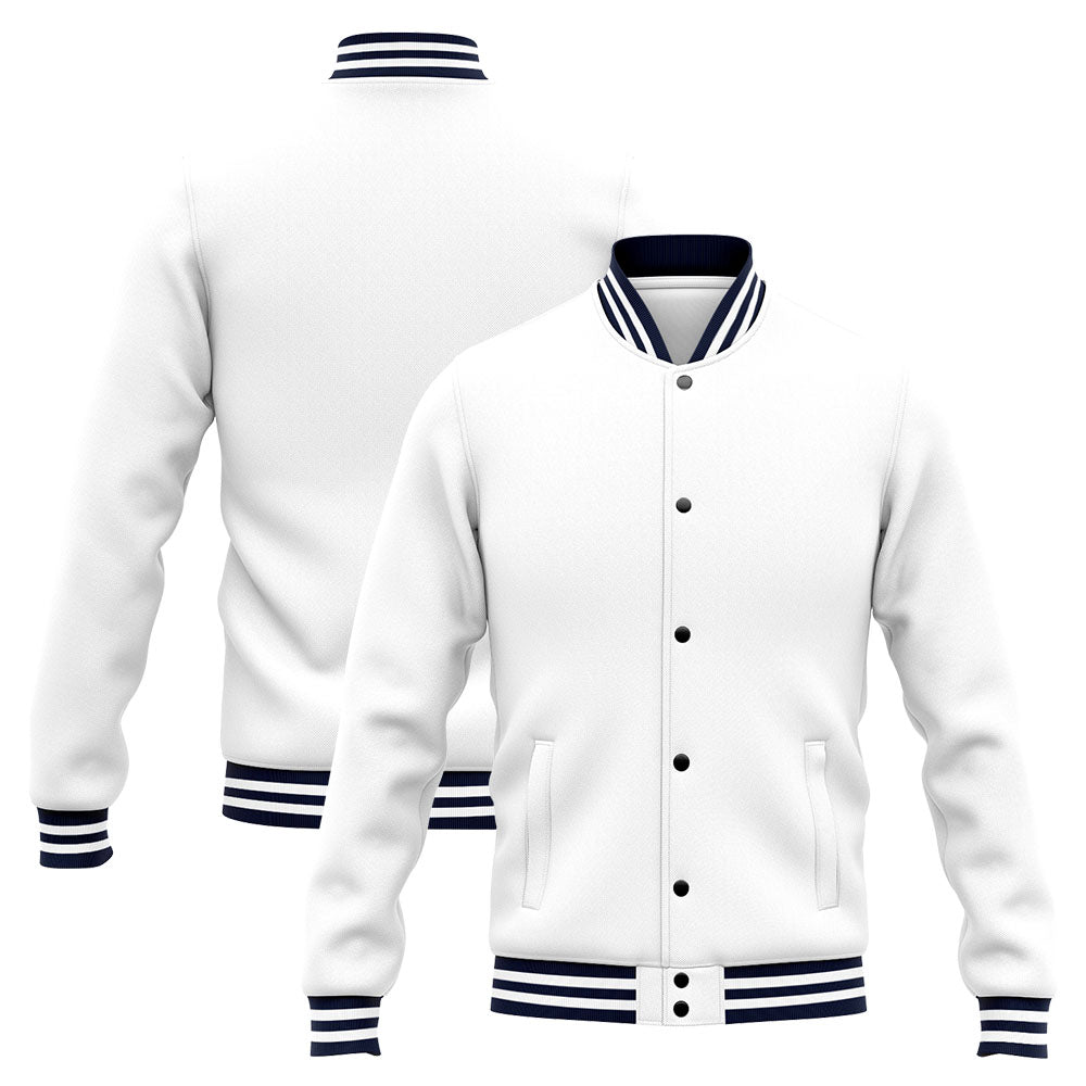 Custom Varsity Jacket Letterman Jacket For Men, Women And Youth Navy White
