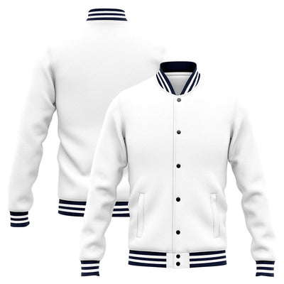 Custom Varsity Jacket Letterman Jacket For Men, Women And Youth Navy White