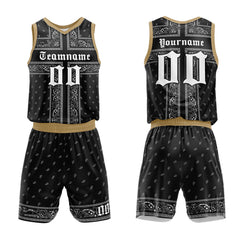 Custom Black-Gold Basketball Jersey for man women uniform Suit Kids Adults Personalized Jersey